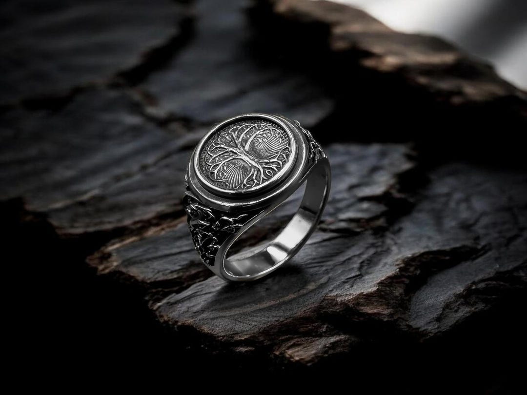 925 Sterling Silver Tree of Life Ring Nature Growth Balance Spiritual ...