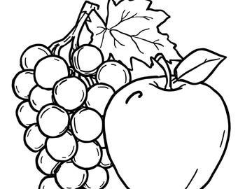 Fruit Coloring Pages for kids: adults and childrens Educational Kids Activity (Digital Download)