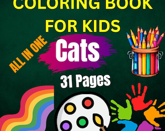 Cat Coloring Book for Kids and adults | Cute Cats Activity Book (Printable PDF)