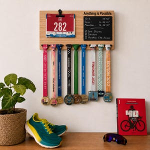 Porte Médaille Personnalisé Running, Support Médailles Marathon Triathlon, Medal Display, Medaillenhalter