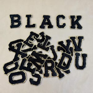 Letters Patch, Chenille letter iron-on patch, iron on glitter Chenille Embroidered Letters, iron on Patches, A-Z Applique Patch, Chenille