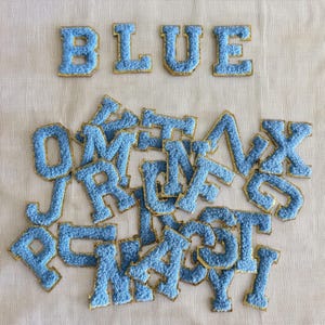 Iron On Chenille Letter Patch, Chenille Letter Iron On Patch, Sew Gold Trim Capital Embroidered Name, Fashion iron on alphabet embroidery