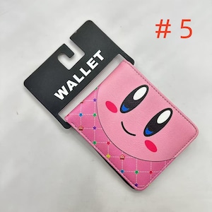 Kawaii Kirby Geldbörse - Kleine PU-Leder Geldbörse, Cartoon faltbarer Kartenhalter für Kinder