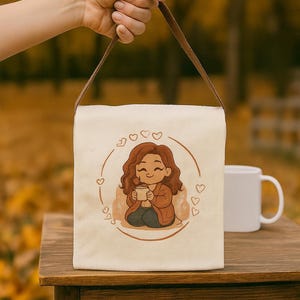 Cute Canvas Lunch Bag, Eco-Friendly Snack Carrier, Adorable Lunch Tote, Perfect for Work or School