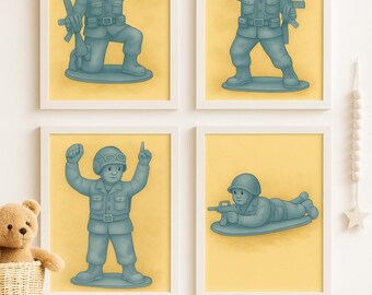 Blue Toy Soldier Nursery Print: Patriotic Kids Room Decor (8x10 Digital Download