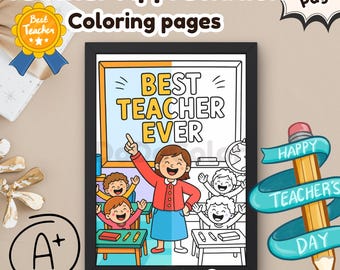 Kleurplaten Teacher Appreciation | Afdrukbare zwart-witte lijntekeningen | DoDoColor