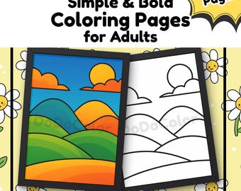 Eenvoudige en gemakkelijke kleurplaten voor volwassenen | Gedurfde contouren