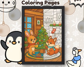 Winter knusse dieren kleurplaten | Bold and Easy-lakens voor kinderen en volwassenen