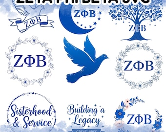 Zeta Phi Beta-SVG | Stickerontwerp studentenvereniging om te knutselen