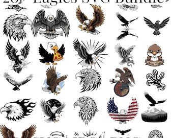 20+ Eagles SVG-bundel | Cricut-snijbestanden, T-shirtontwerpen (digitale download)