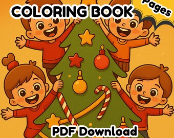 Kerstkleurboek voor kinderen | Kerstman, boom, peperkoek (pdf)