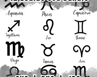 Sterrenbeeld SVG-bundel | Minimale horoscoop gesneden bestanden voor Cricut | 12 astrologische symbolen