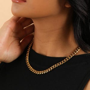 Miami Cuban Link Chain, Stainless Steel Cuban Chain for Men or Women, 18k Gold Finish over High Quality Steel, Miami Chain, Gift for Him Her