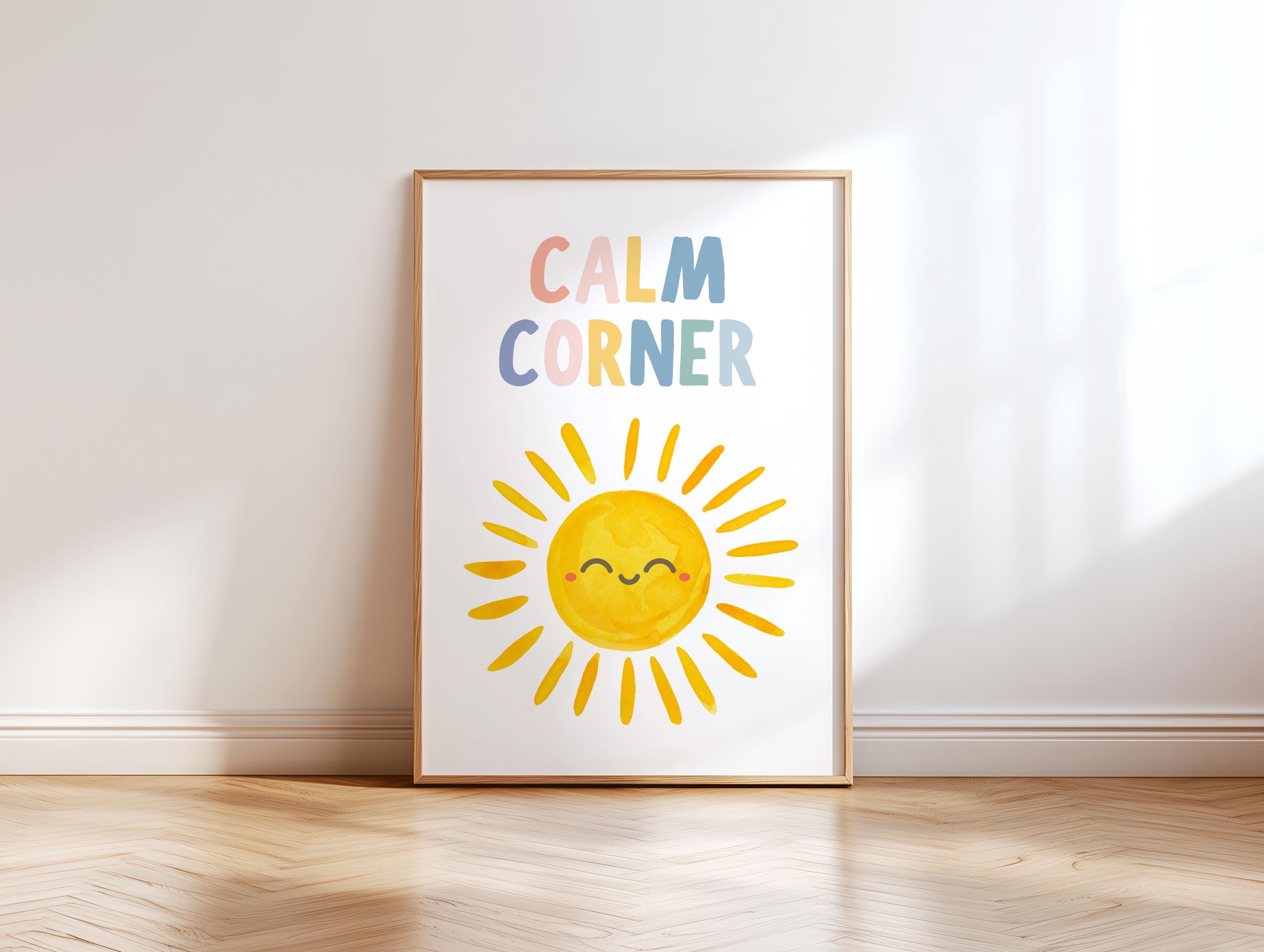 Rectangular Calm Signs Calm Corner Sign | SEL Classroom Decor | Boho Sun Wall Art | Emotional ...