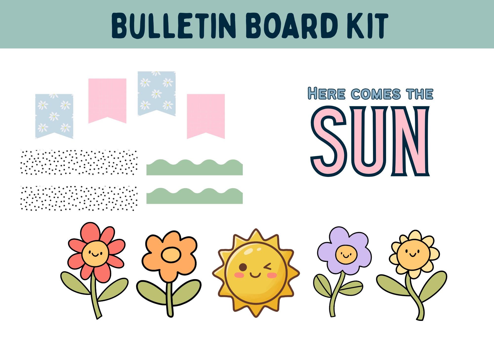 Here Comes the Sun Bulletin Board Kit Spring Summer End of Year ...
