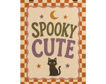 Spooky Cute Cat Rolled Poster | Halloween Wall Art