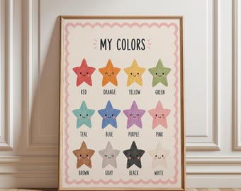 Days of the Week Poster Classroom Decor, Retro Calendar Chart, Preschool Learning Wall Art, Kindergarten Time Poster, Boho Classroom Decor