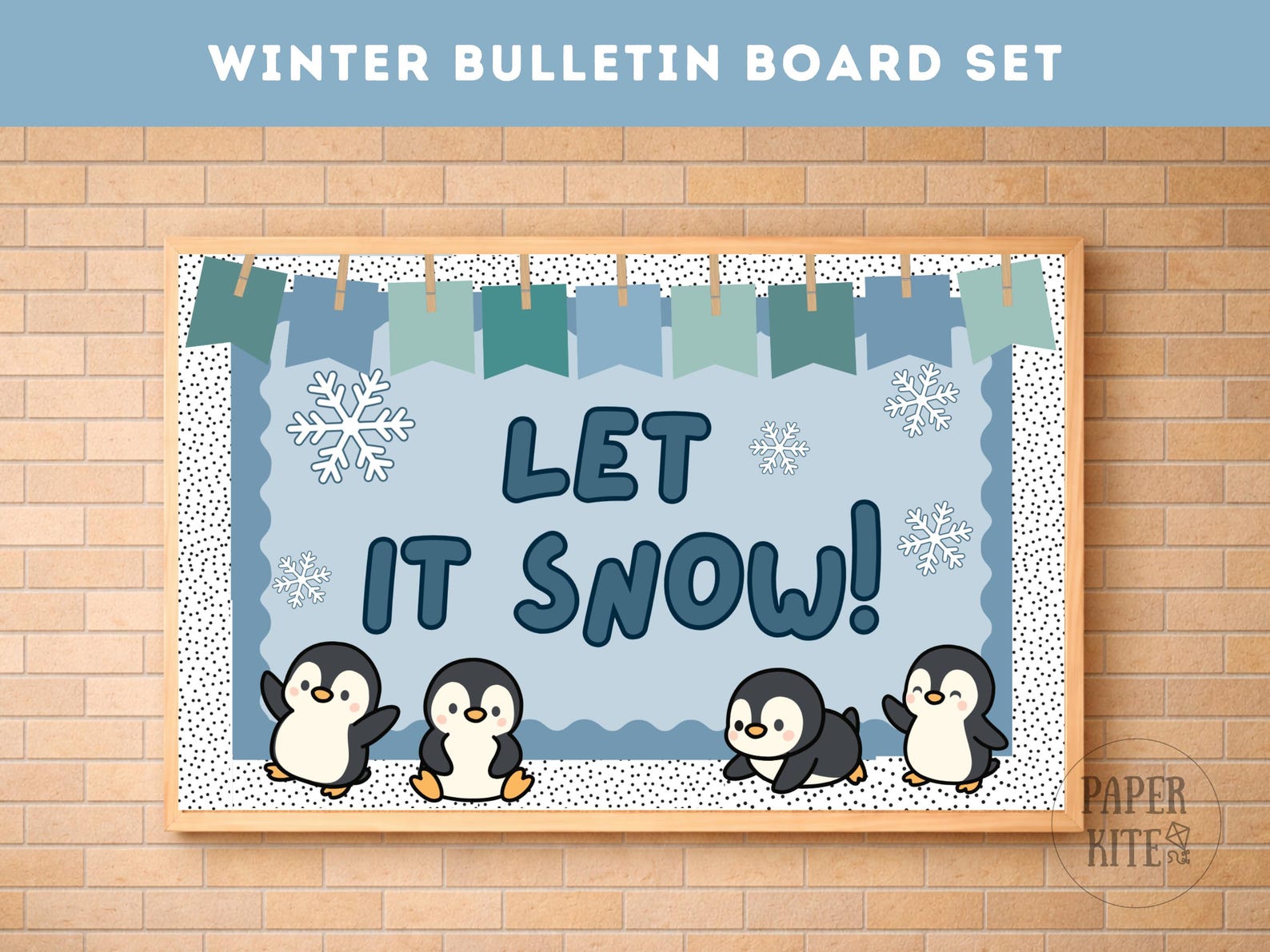 Let It Snow Bulletin Board Kit | Winter Classroom Decor Printable ...