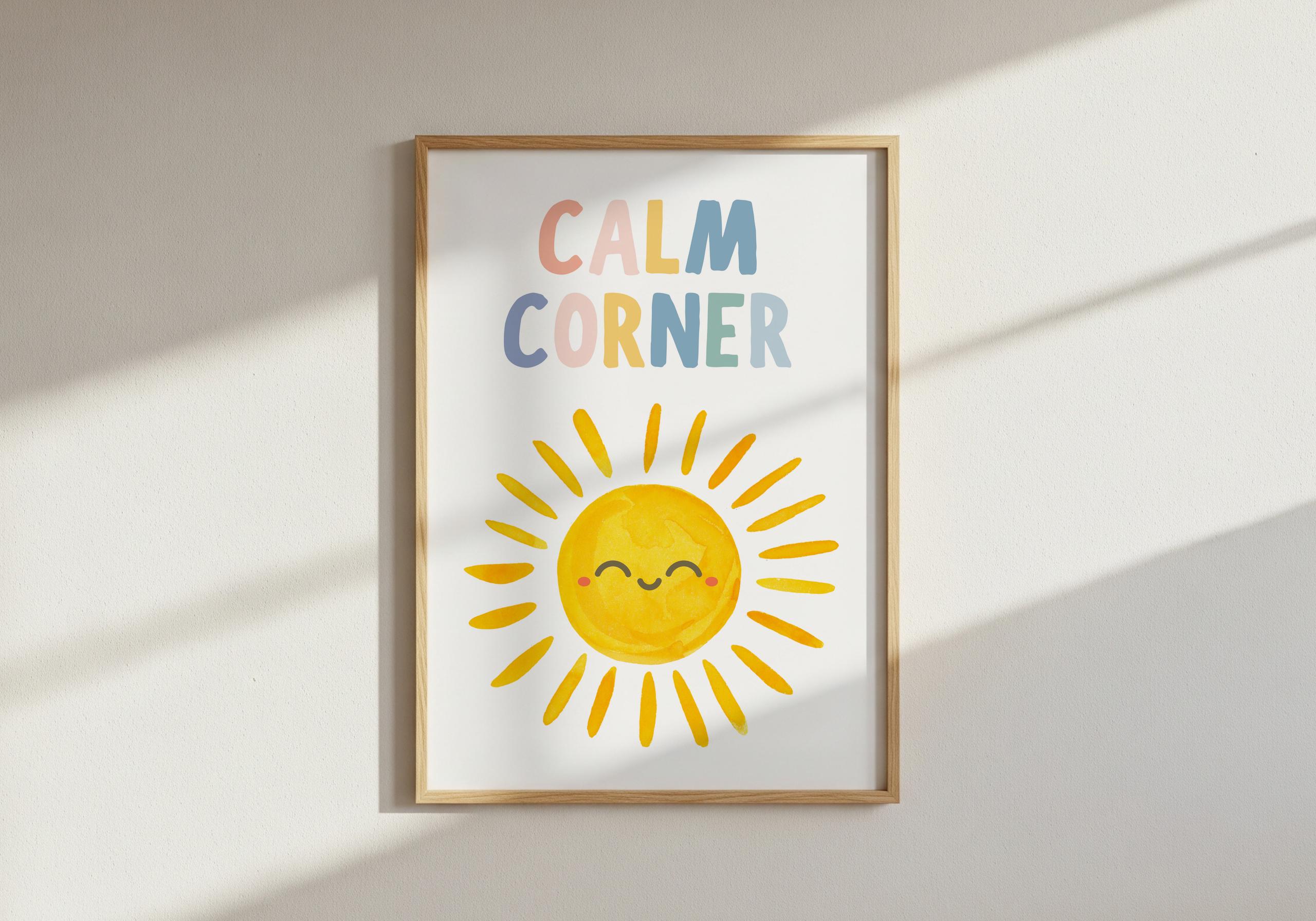 Rectangular Calm Signs Calm Corner Sign | SEL Classroom Decor | Boho Sun Wall Art | Emotional ...
