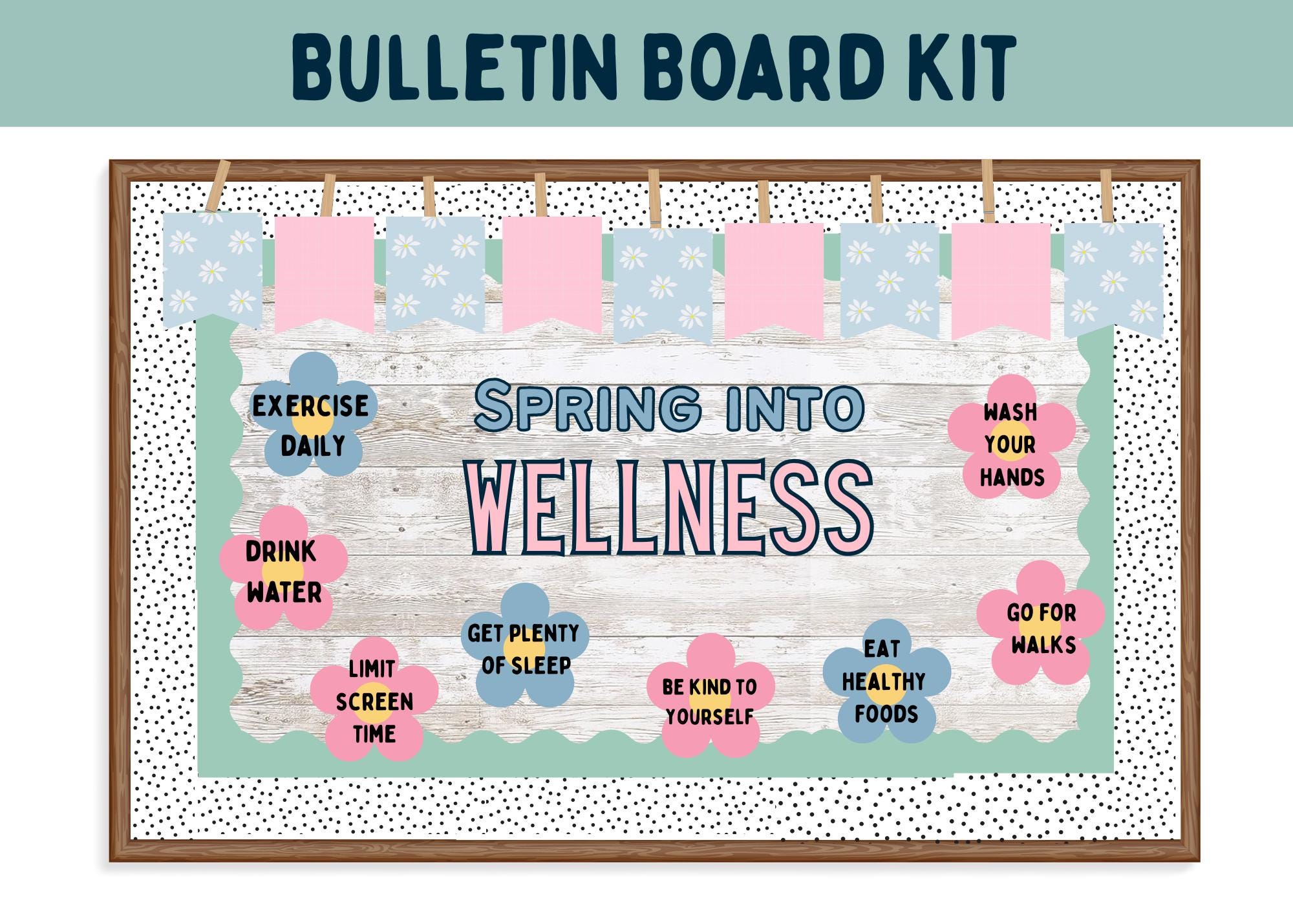 Spring Into Wellness Bulletin Board Kit Health SEL Classroom Decor ...