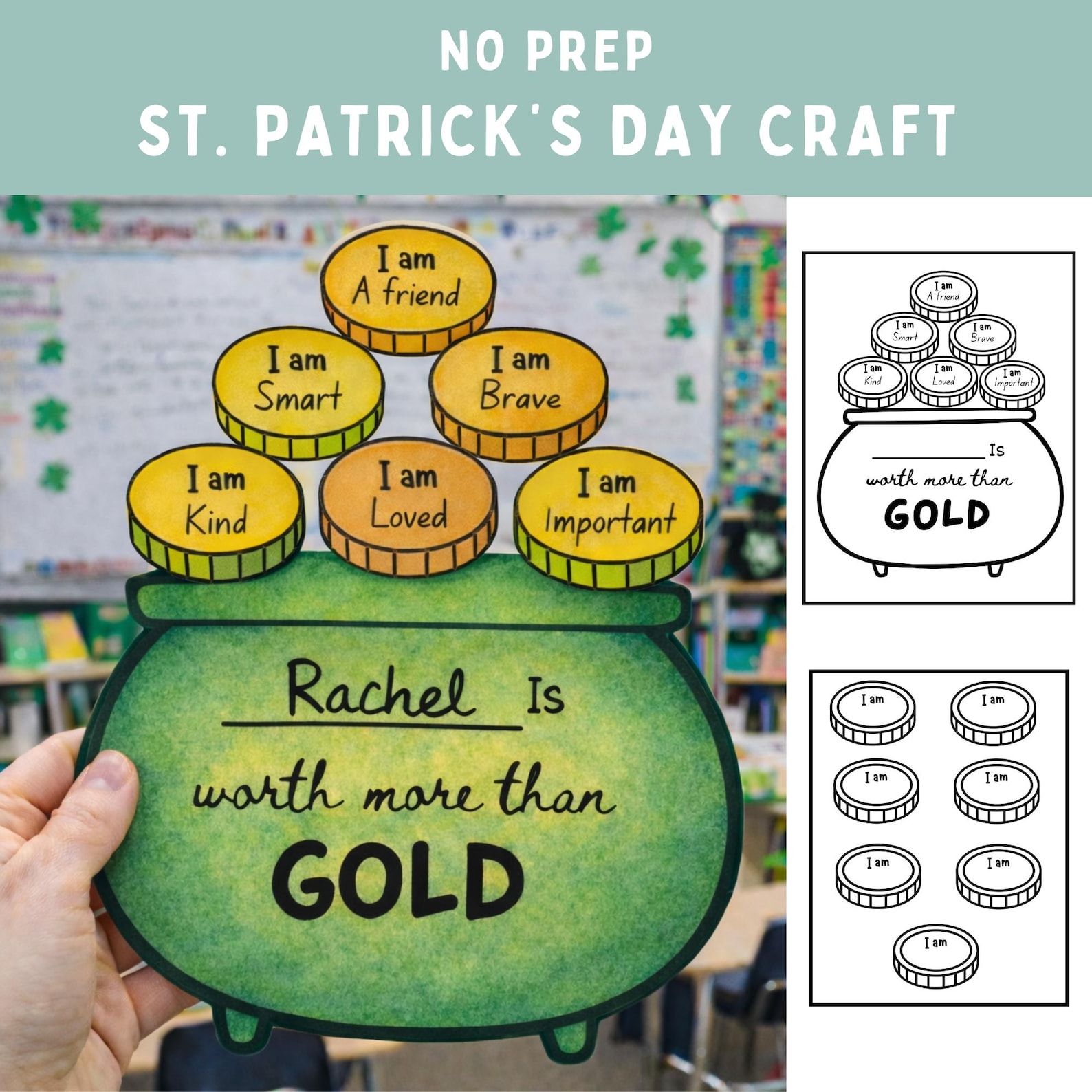 No Prep St. Patricks Day Party Craft | St. Patrick’s Day SEL Activity ...