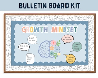 Wachstum Mindset Bulletin Board Set | Klassenzimmer Dekor | Positive Affirmationen | SEL Pinnwand | Grundschulkind