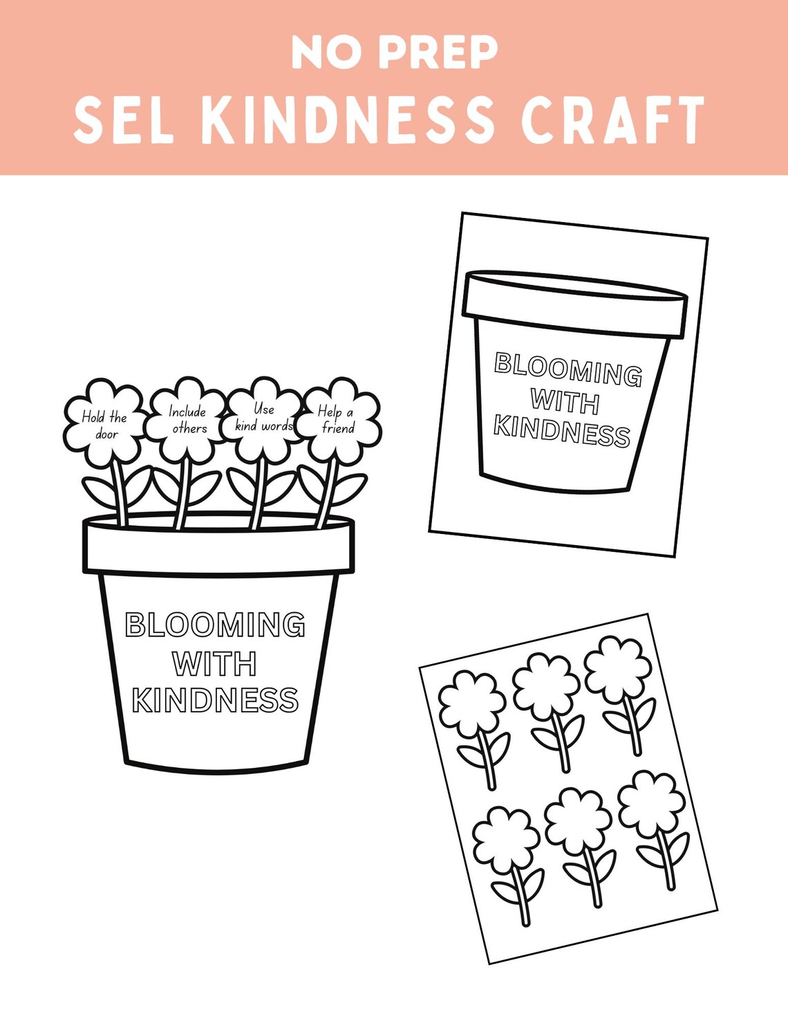 Spring Kindness Craft | SEL Bulletin Board Activity | Year Round Social ...