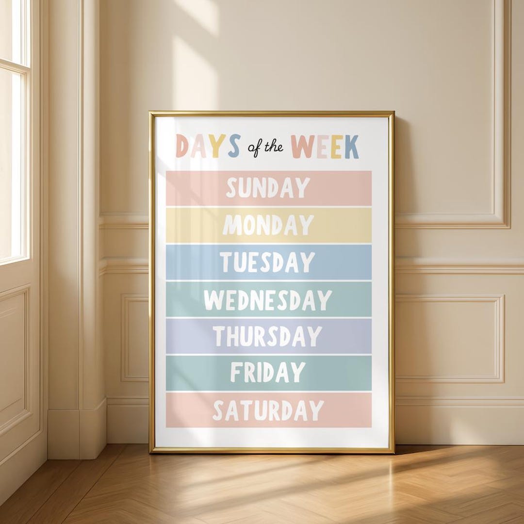 Days of the Week Poster | Boho Classroom Decor | Calm Pastel Schedule ...
