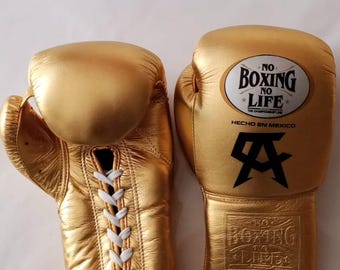 No Boxing No Life Boxing Gloves Professional Fighting Lace Up Gloves