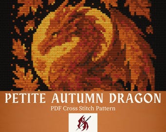 Autumn Dragon Cross Stitch Pattern: Petite Fantasy Design (PDF Download, Pattern Keeper Compatible)