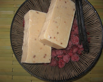 Raspberry Vanilla Goat Milk Soap Cold Processed handcrafted