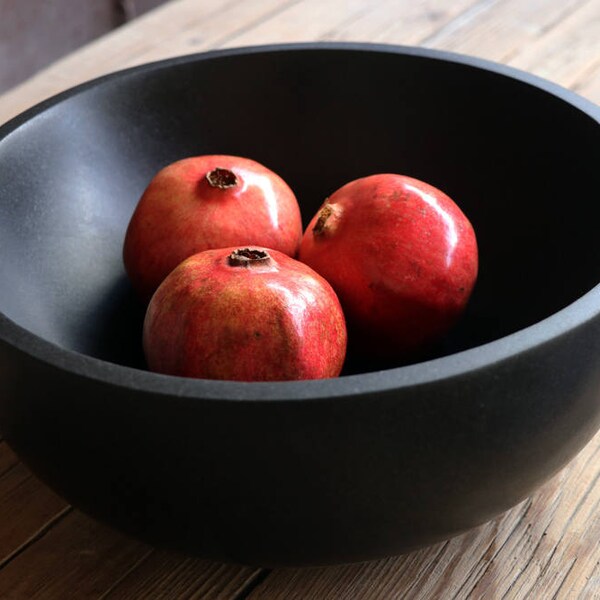 Handcarved Fruit Bowl in Black Granite