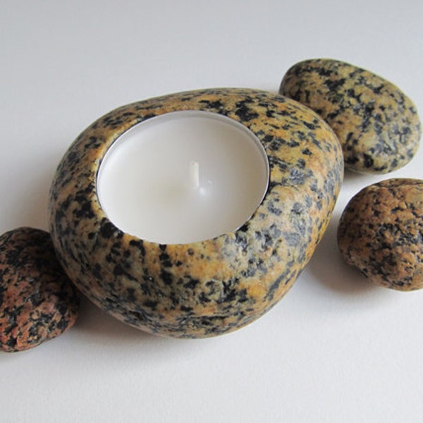 Speckled Granite Stone Tealight Holder