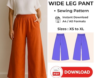 Hose mit weitem Bein Schnittmuster: Anfängerfreundliches PDF mit Taschen