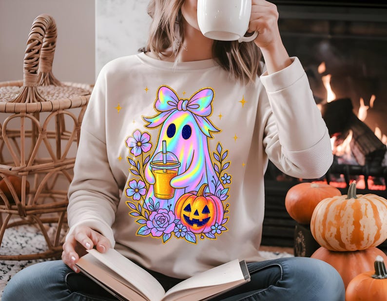 20 Iridescent Ghost Png Bundle, Iridescent Ghost Png, Girly Halloween Png, Cute Ghost Png, Coquette Halloween Png, Disco Iridescent