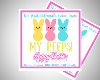 Easter Real Estate Pop by | The best referrals come from my PEEPS | Realtor Pop-By Tag for Easter Real Estate Marketing