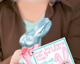 Easter Real Estate Pop by | I am all bunny ears | Realtor Pop-By Tag for Easter Real Estate Marketing