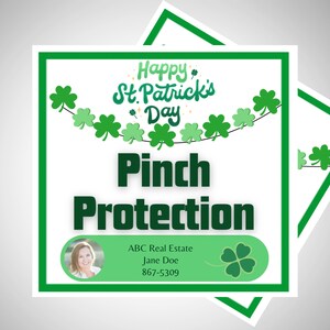 St Patricks Day Real Estate Pop by-Pinch Protection Realtor Pop-By Tag for Saint Patrick's Day Real Estate Marketing image 2