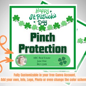 St Patricks Day Real Estate Pop by-Pinch Protection Realtor Pop-By Tag for Saint Patrick's Day Real Estate Marketing image 3