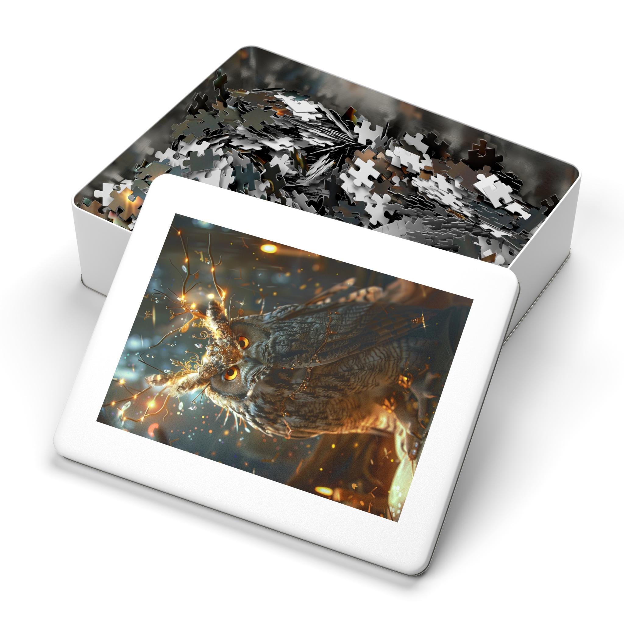 Whimsical Owl Jigsaw Puzzle, Family Game Night Fun, Nature Enthusiast Gift, Birthday Present, Cozy E