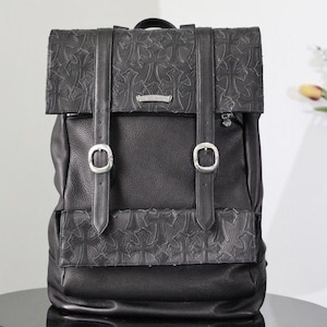 Backpack custom made leather real 925 silver