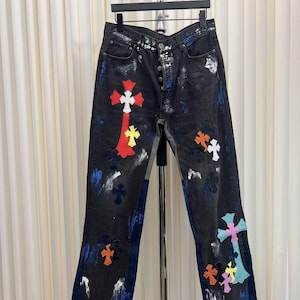 Custom made jeans with chrests
