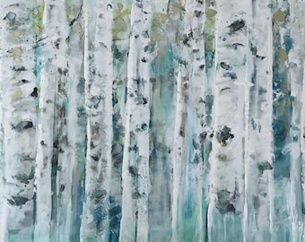 See the birch trees custom print with frame. 47” x 25”
