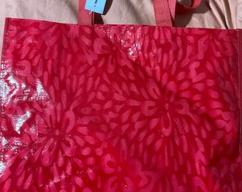 Red family dollar shopping bag. DLTR dollar tree