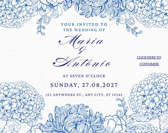 Botanische Save the Date-huwelijksuitnodiging