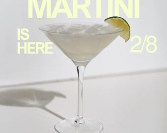 Aanpasbare Canva-retro/moderne flyer-uitnodiging voor cocktailevenement