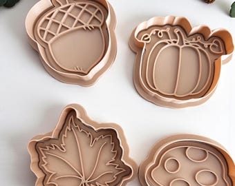Cookie Cutter Set of 4: Biscuit, Autumn - Clay Craft Tools.