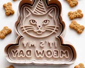 Cat Birthday Cookie Cutter “it’s my meow day”