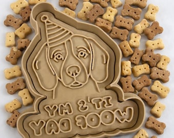 Beagle Dog Birthday Cookie Cutter – 'It’s My Woof Day'