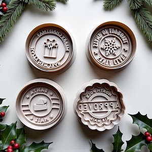 Christmas Cookie Stamp Cutters: Holiday Fondant & Polymer Clay - 4 Designs